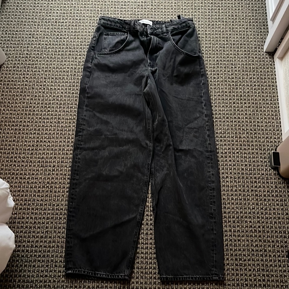 Zara black wide leg jeans